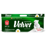 Papier toaletowy VELVET Comfort Camomile & Aloe, 3-warstwowy, 10 szt., 200 listków, biały