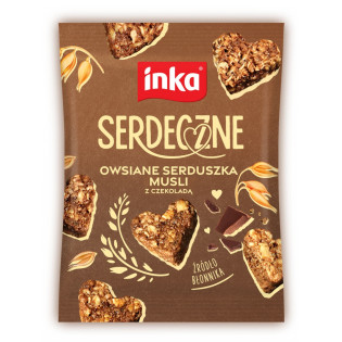 Musli INKA, owsiane serduszka z czekoladą, 50g