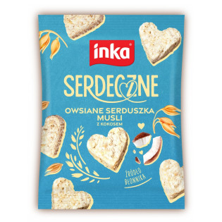 Musli INKA, owsiane serduszka z kokosem, 50g