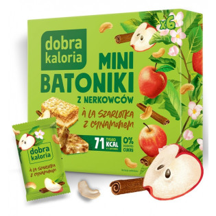 Baton DOBRA KALORIA, z nerkowców, szarlotka z cynamonem, 6x17g