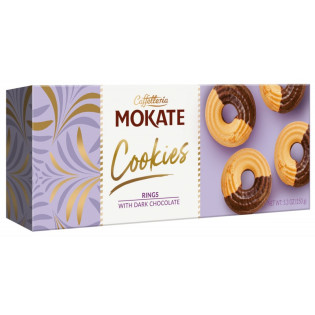 Ciastka MOKATE, ringi z ciemną czekoladą, 150g