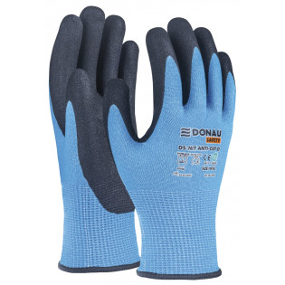 Rękawice antyprzecięciowe DONAU SAFETY DS-NIT Anti-Cut D, rozm. 8, niebieskie