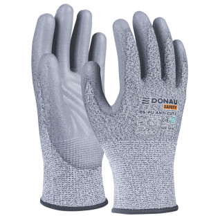 Rękawice antyprzecięciowe DONAU SAFETY DS-PU Anti-Cut C, rozm. 7, jasnoszary