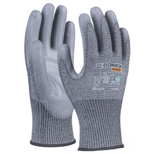 Rękawice antyprzecięciowe DONAU SAFETY DS-PU Anti-Cut D, rozm. 10, ciemnoszary