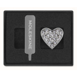 Przypinka MOLESKINE Heart Crystal, srebrna