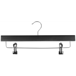 Wieszak na spodnie drewniany DONAU HOME, 35x17x1,2cm, 10 szt., czarny