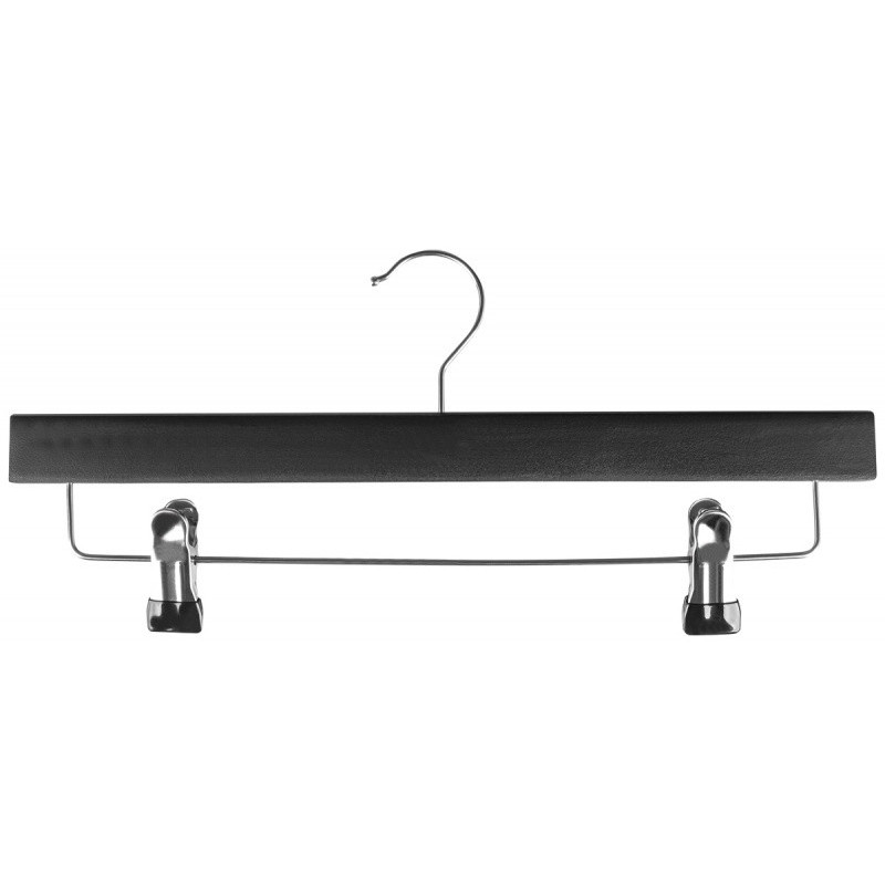 Wieszak na spodnie drewniany DONAU HOME, 35x17x1,2cm, 10 szt., czarny
