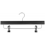 Wieszak na spodnie drewniany DONAU HOME, 35x17x1,2cm, 10 szt., czarny
