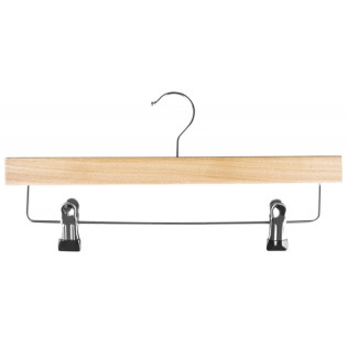 Wieszak na spodnie drewniany DONAU HOME, 35x17x1,2cm, 10 szt., naturalny