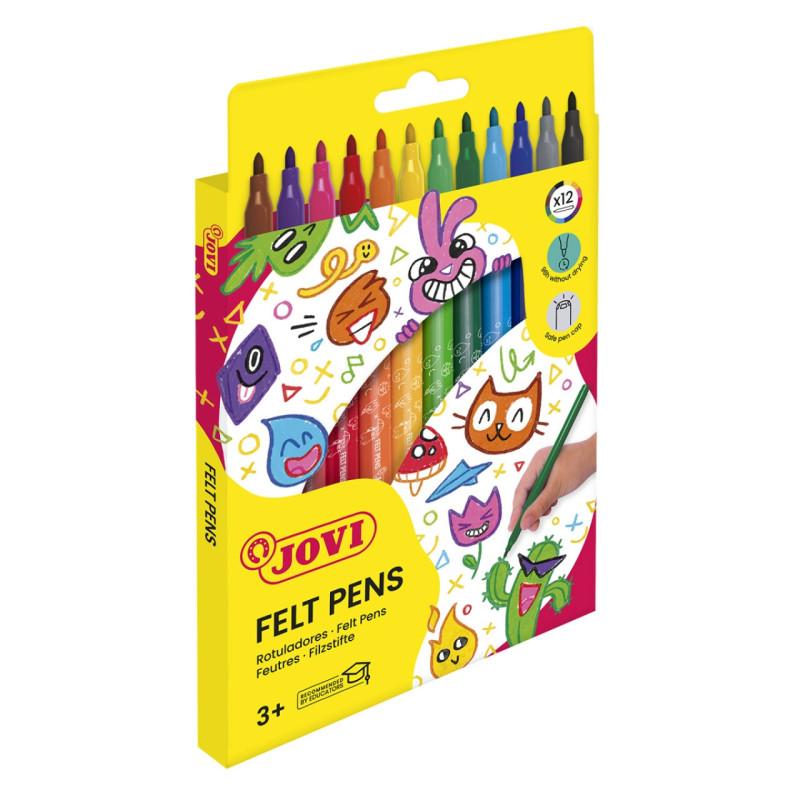 Flamastry JOVI, 12 szt., mix kolorów