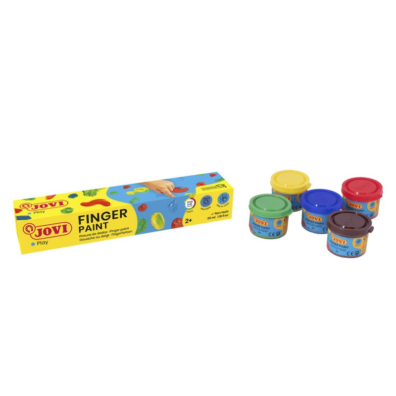 Farby do malowania palcami JOVI, 5x35 ml, mix kolorów