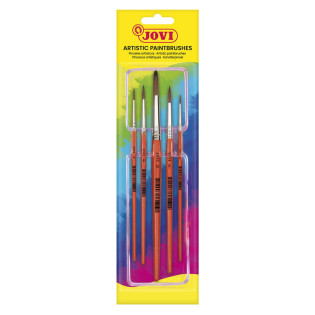 Pędzle artystyczne JOVI, 5 szt., blister, mix kolorów