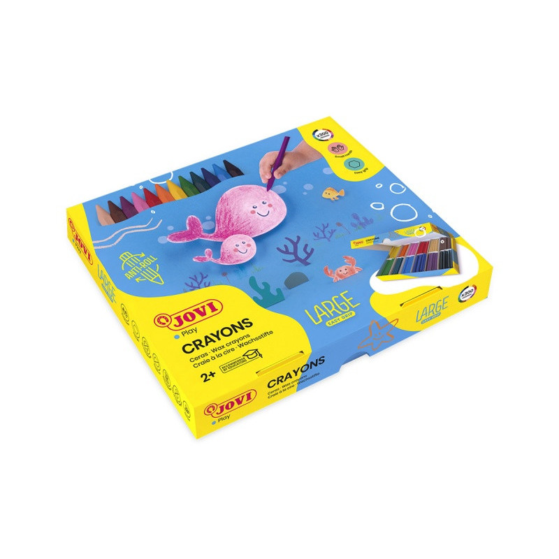 Kredki plastikowe JOVI Large Easy Grip, sześciokątne, 300 szt., mix kolorów