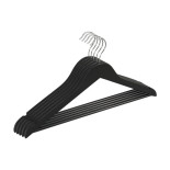 Wieszak na ubrania drewniany DONAU HOME, 44,5x23x1,2cm, 10 szt., czarny