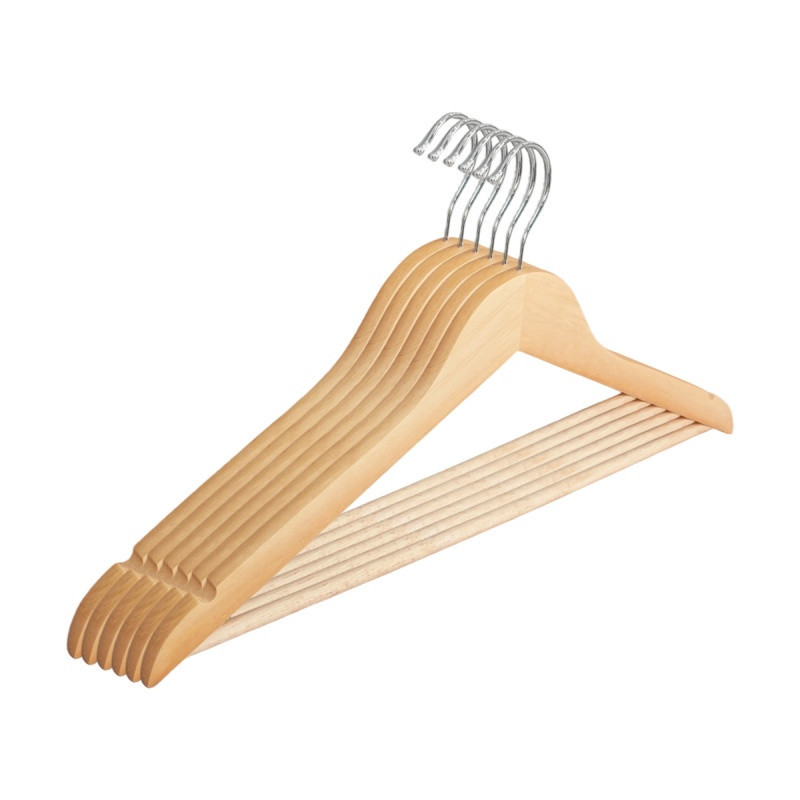 Wieszak na ubrania drewniany DONAU HOME, 44,5x23x1,2cm, 10 szt., naturalny