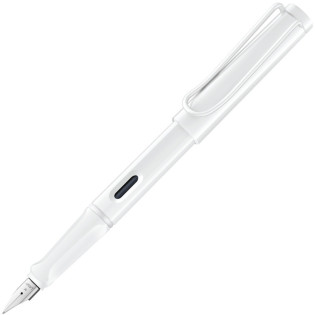 Pióro wieczne LAMY Safari 0B1 All White, 6 kolorowych pierścieni, stalówka F, białe