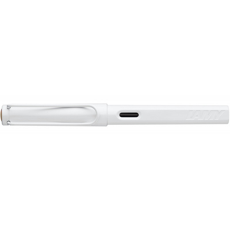 Pióro wieczne LAMY Safari 0B1 All White, 6 kolorowych pierścieni, stalówka F, białe