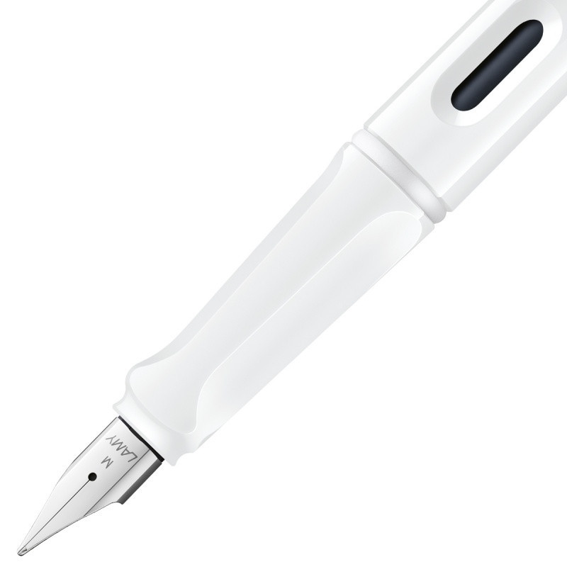 Pióro wieczne LAMY Safari 0B1 All White, 6 kolorowych pierścieni, stalówka F, białe