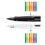 Pióro wieczne LAMY Safari 0B1 All White, 6 kolorowych pierścieni, stalówka M, białe