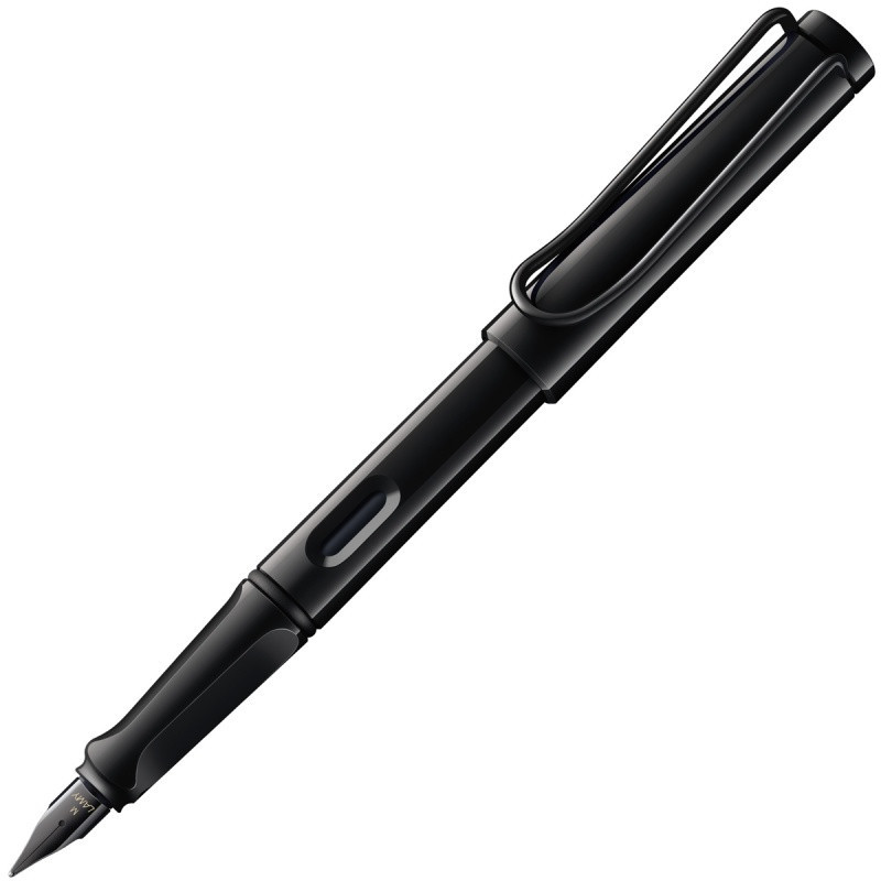 Pióro wieczne LAMY Safari 0B2 All Black, 6 kolorowych pierścieni, stalówka M, czarne