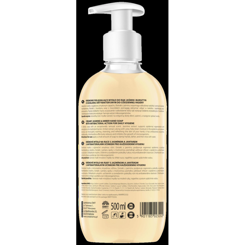 Kremowe mydło do rąk CLEANHANDS, 500ml, jaśmin i bursztyn