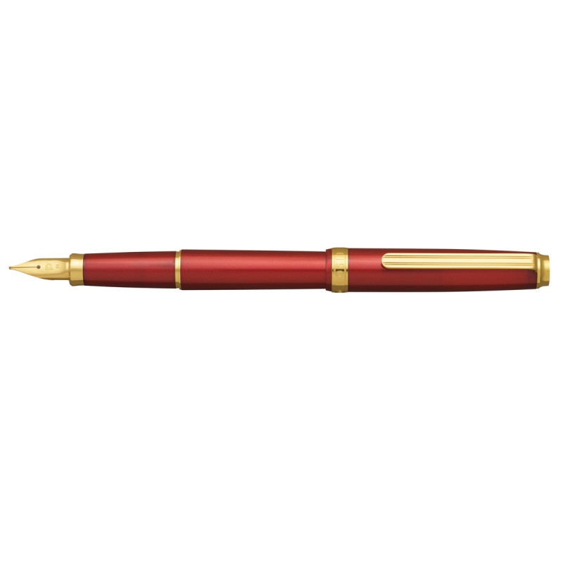 Pióro wieczne Platinum BISO Flame Red F, w pudełku, czerwone