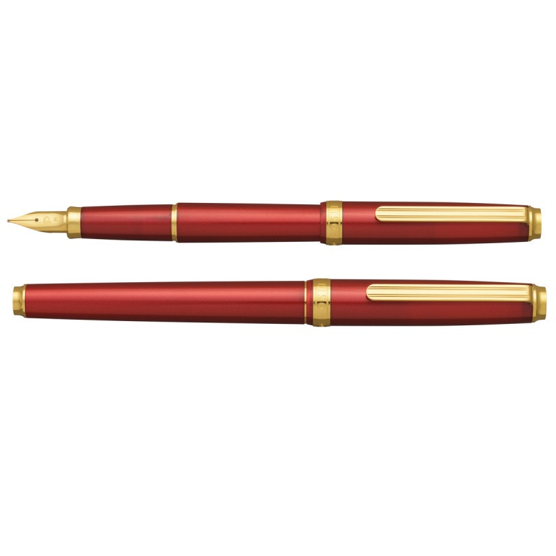 Pióro wieczne Platinum BISO Flame Red F, w pudełku, czerwone