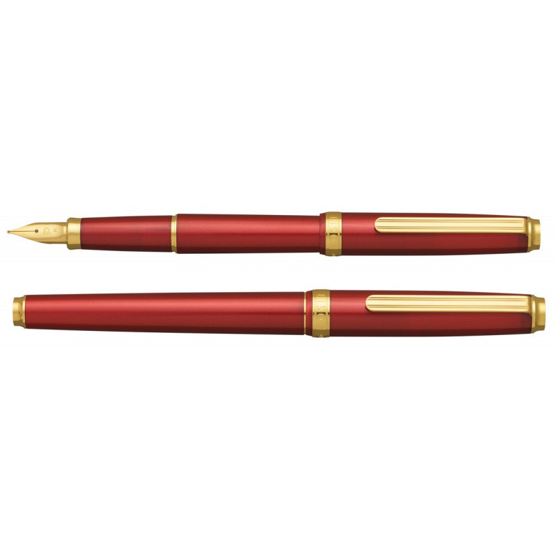 Pióro wieczne Platinum BISO Flame Red M, w pudełku, czerwone