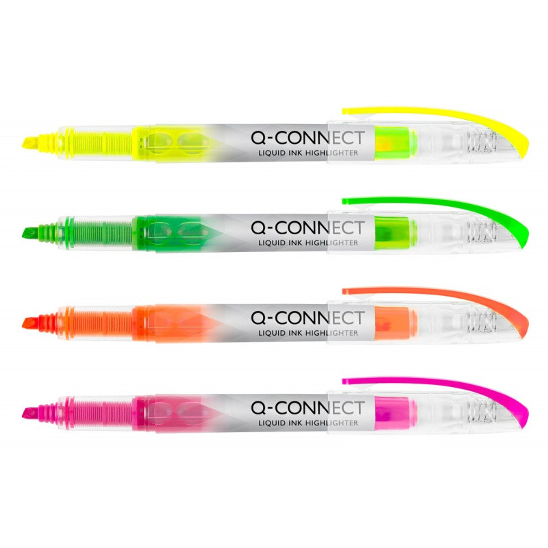Zestaw zakreślaczy Q-CONNECT, 1–4mm, 4 szt., mix kolorów
