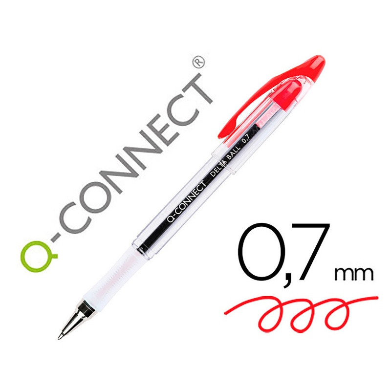 Długopis Q-CONNECT Delta, z wymiennym wkładem, 0,7mm, czerwony