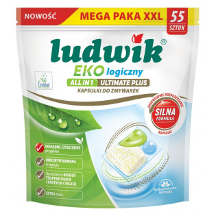 Ekologiczne kapsułki do zmywarek All in 1 Ultimate Plus LUDWIK, 55 szt.