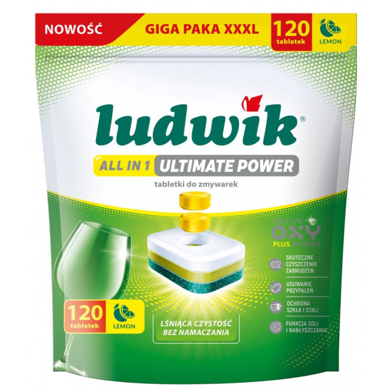 Tabletki do zmywarek All in 1 Ultimate Power LUDWIK, 120 szt., lemon