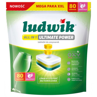 Tabletki do zmywarek All in 1 Ultimate Power LUDWIK, 80 szt., grapefruit