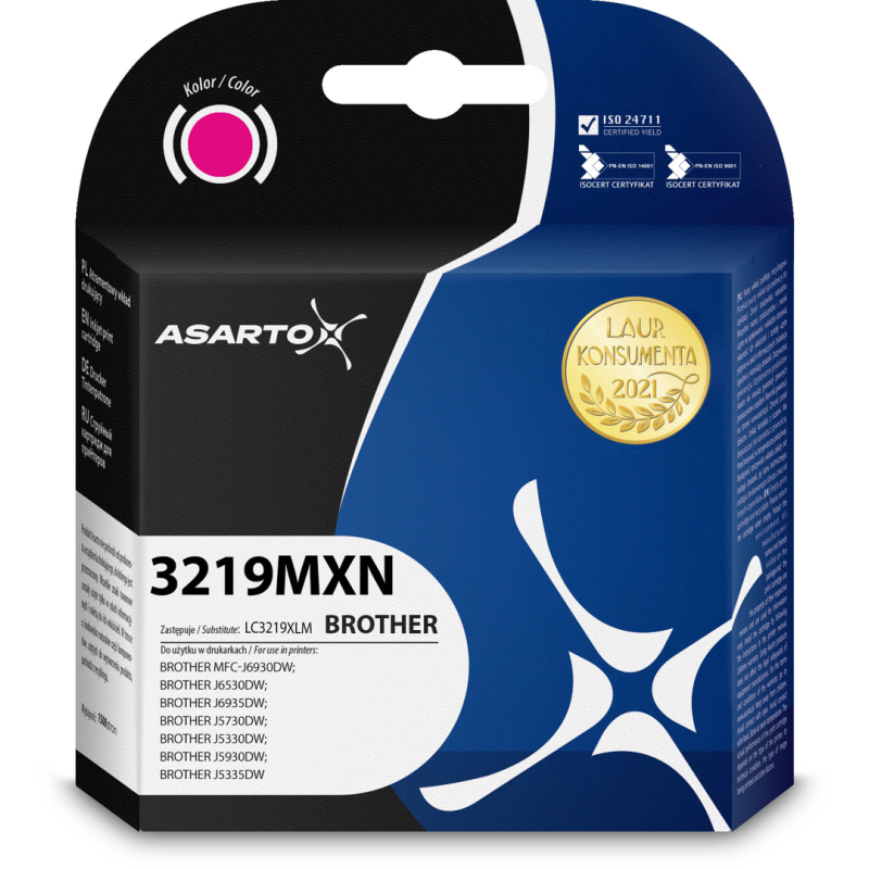 Tusz Asarto do Brother 3219MXN | LC3219XLM | 1500 str. | magenta