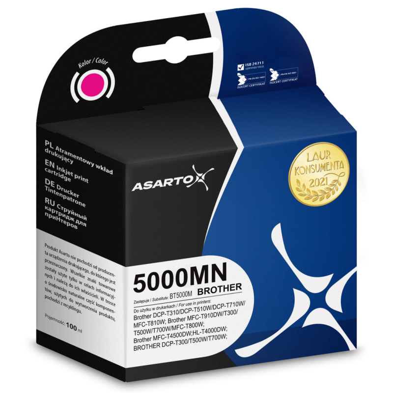 Tusz Asarto do Brother 5000MN | BT5000M | 100ml | magenta