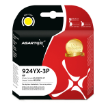 Tusz Asarto do HP 924e 3-PACK | 4K0U9NE | 924YX-3P | 3*800 str. | yellow