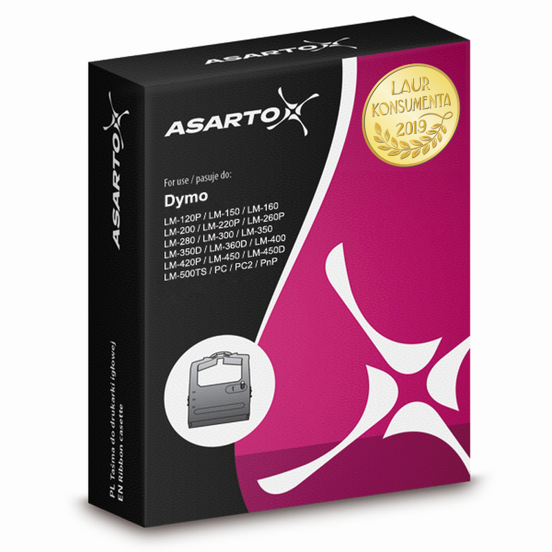 Taśma Asarto do DYMO D12/7 | S0720530 | black/white | 12mm*7m