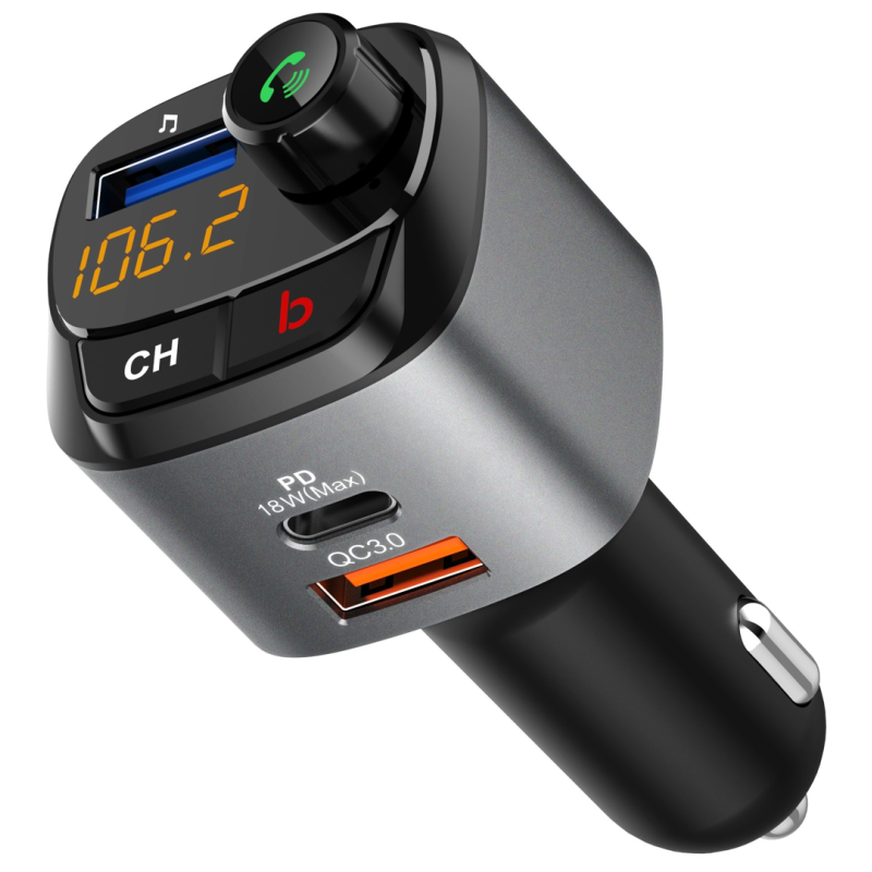 Bounn transmiter FM ładowarka samochodowa QC3.0+PD20W