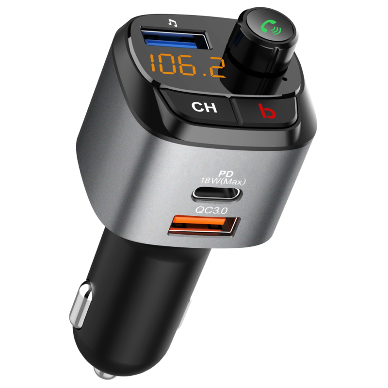 Bounn transmiter FM ładowarka samochodowa QC3.0+PD20W