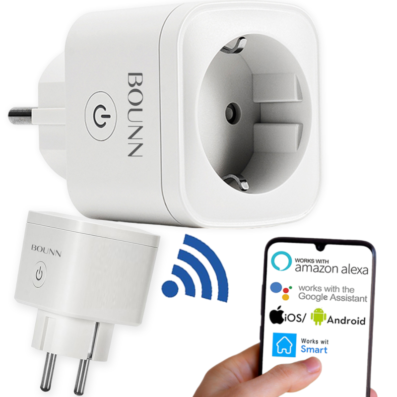 Bounn Inteligentne gniazdo elektryczne watomierz z WIFI Tuya EU02