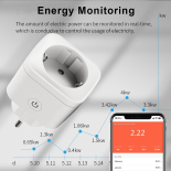 Bounn Inteligentne gniazdo elektryczne watomierz z WIFI Tuya EU02