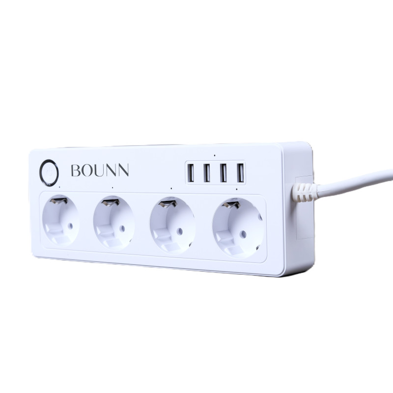 Bounn Inteligentny przedłużacz z WiFi 4xEU + 4x USB