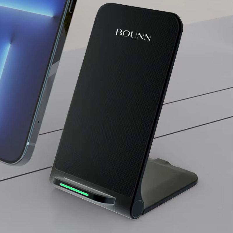 Bounn indukcyjna bezprzewodowa stacja ładowania QI 15W USB-C czarna