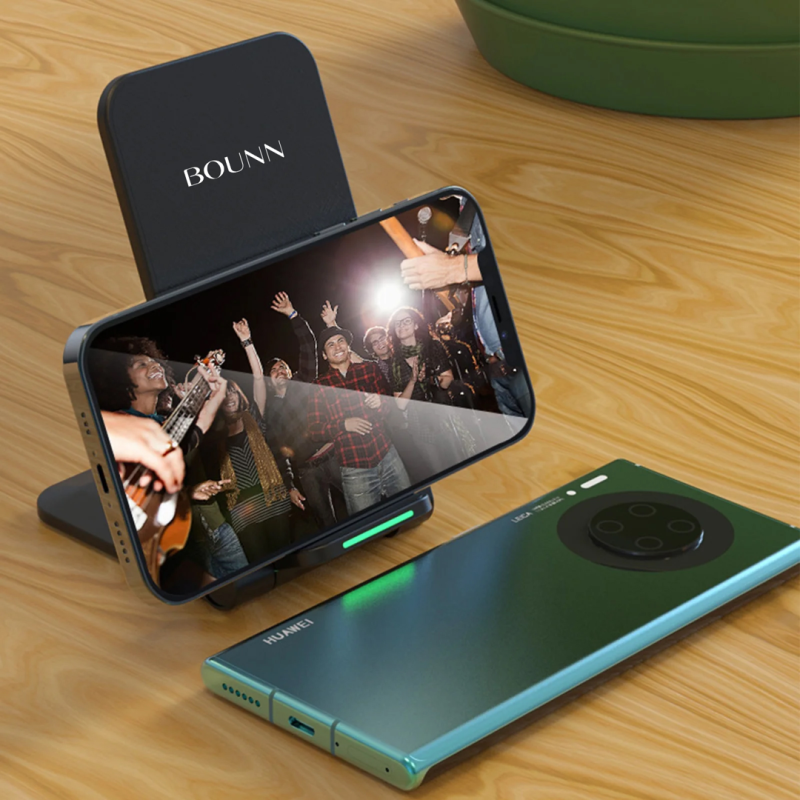 Bounn indukcyjna bezprzewodowa stacja ładowania QI 15W USB-C czarna