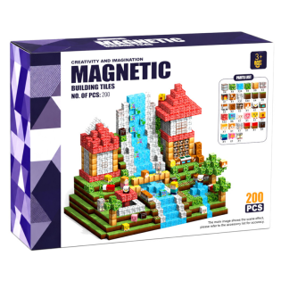 Klocki konstrukcyjne magnetyczne sześciany 2 cm Wodospad 200 elementów
