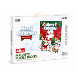 Klocki konstrukcyjne magnetyczne Puzzle Merry Christmas 48 elementów