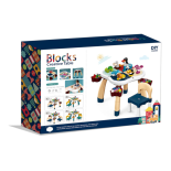 Stolik edukacyjny z klockami 100 elementów + 2 krzesełka
