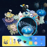 Klocki konstrukcyjne puzzle trybiki edukacyjne kosmos