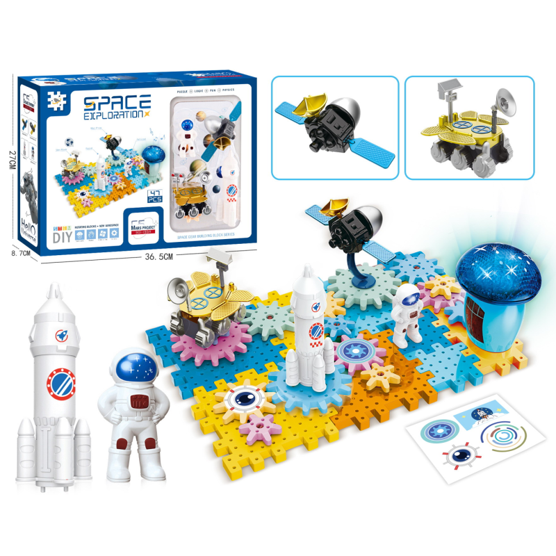Klocki konstrukcyjne puzzle trybiki edukacyjne kosmos