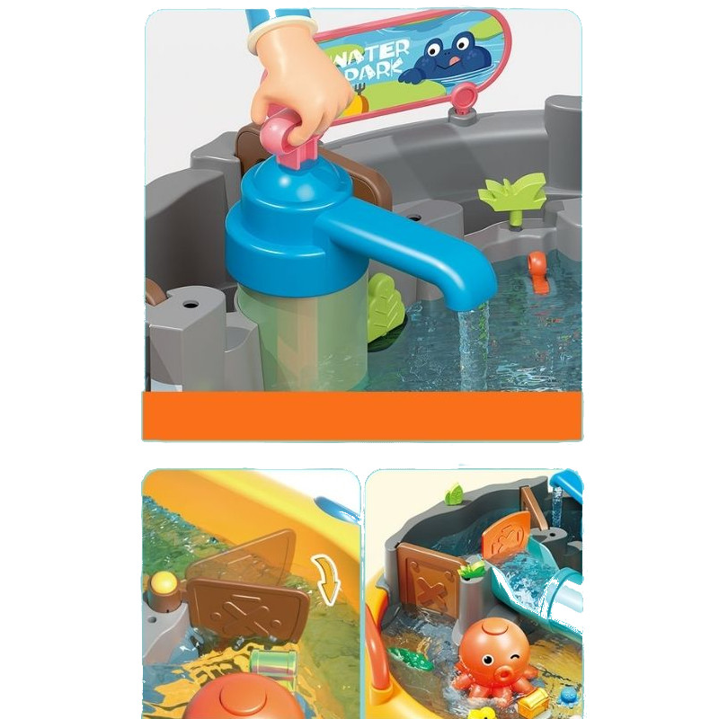 Park wodny basenik z zabawkami i nóżkami